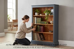 Vintage Retro Quality Blue/Grey Painted Adjustable Bookcase Display Shelves