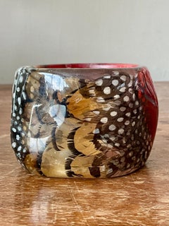Vintage Retro Resin Feather Bangle