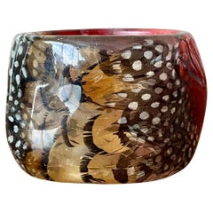 Bangle con piume in resina retrò vintage