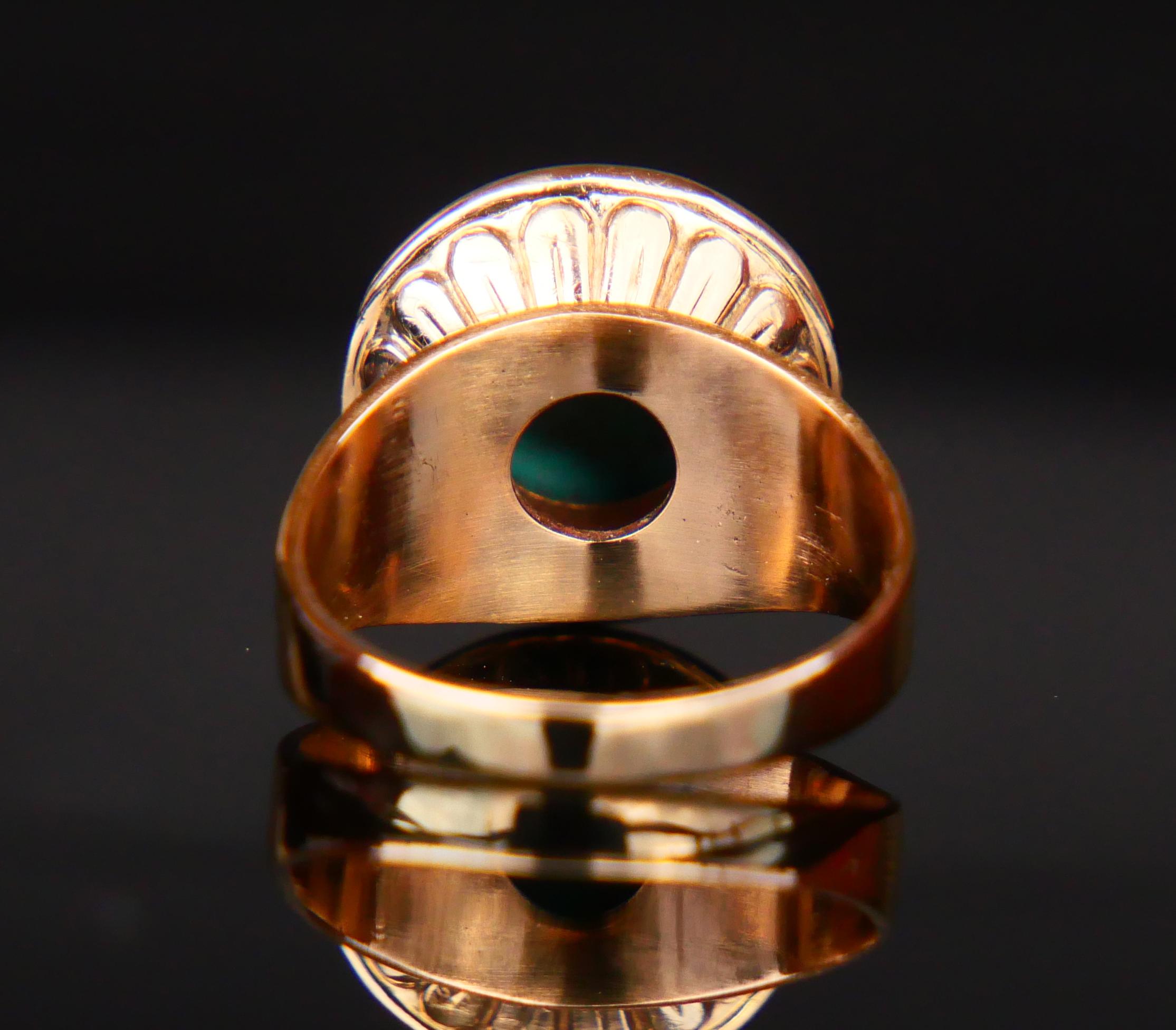 Women's Vintage Retro Ring 10ct Persian Turquoise solid 18K Yellow Gold ØUS 4.75 / 5gr. For Sale