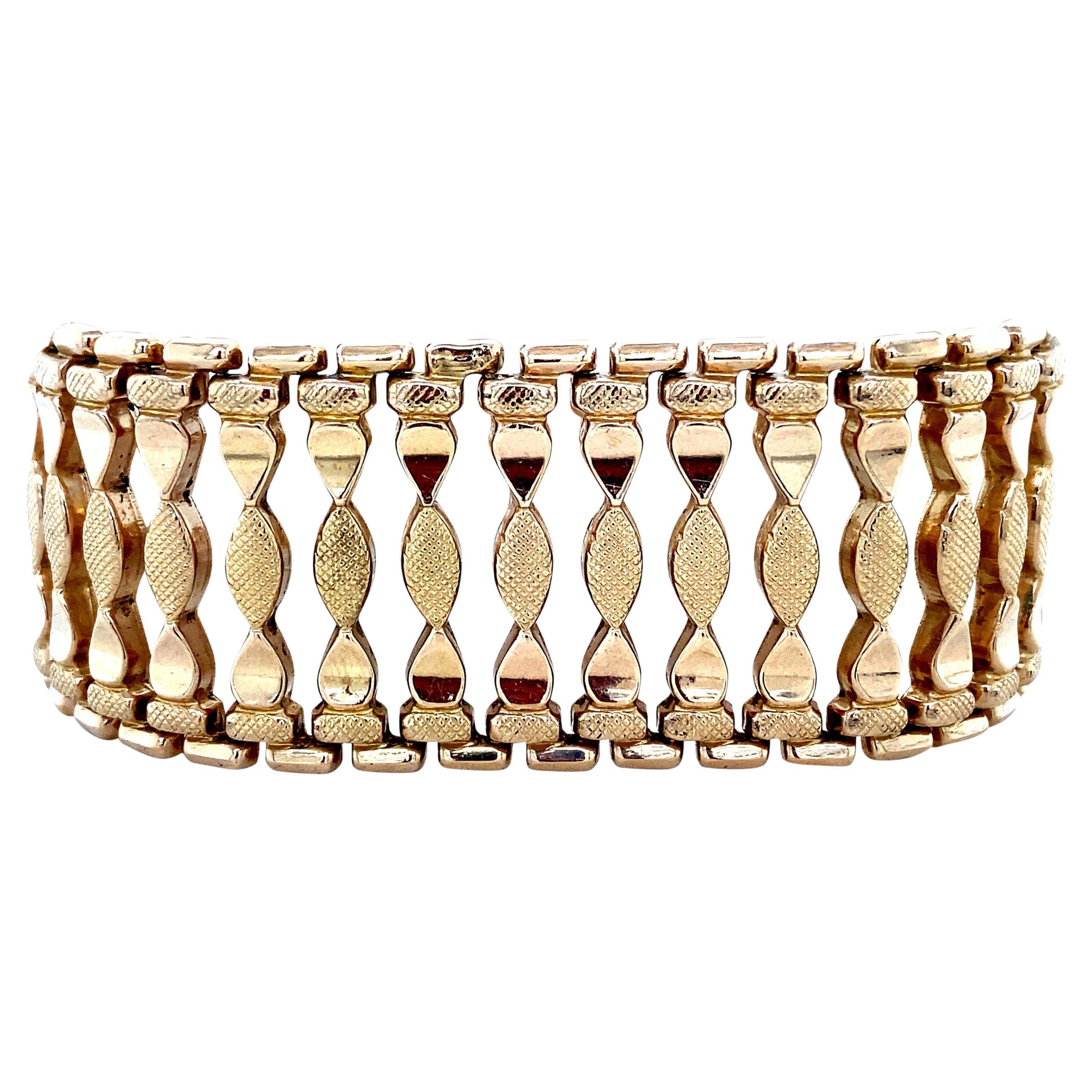 Vintage Retro Rose-Gold Tank Bracelet 18K