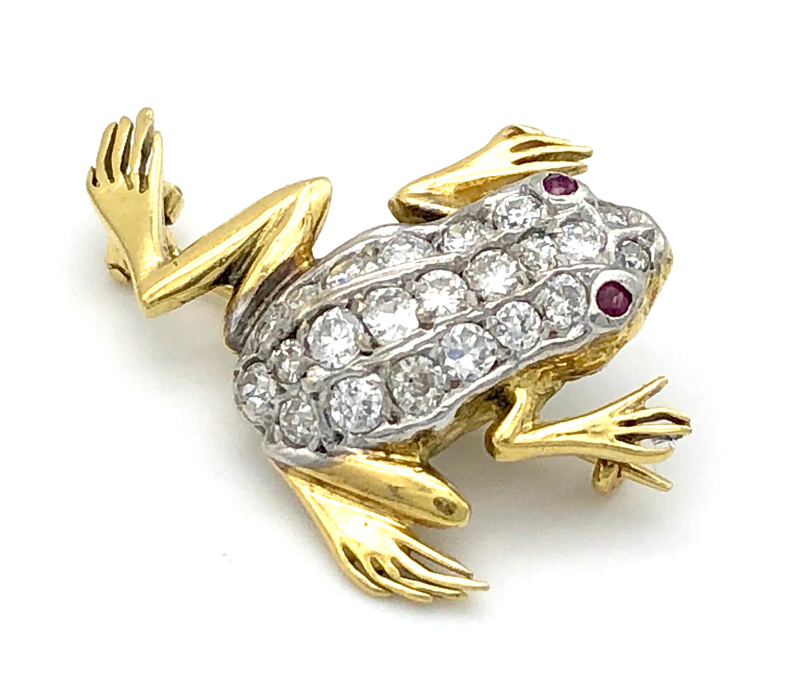 vintage frog brooch