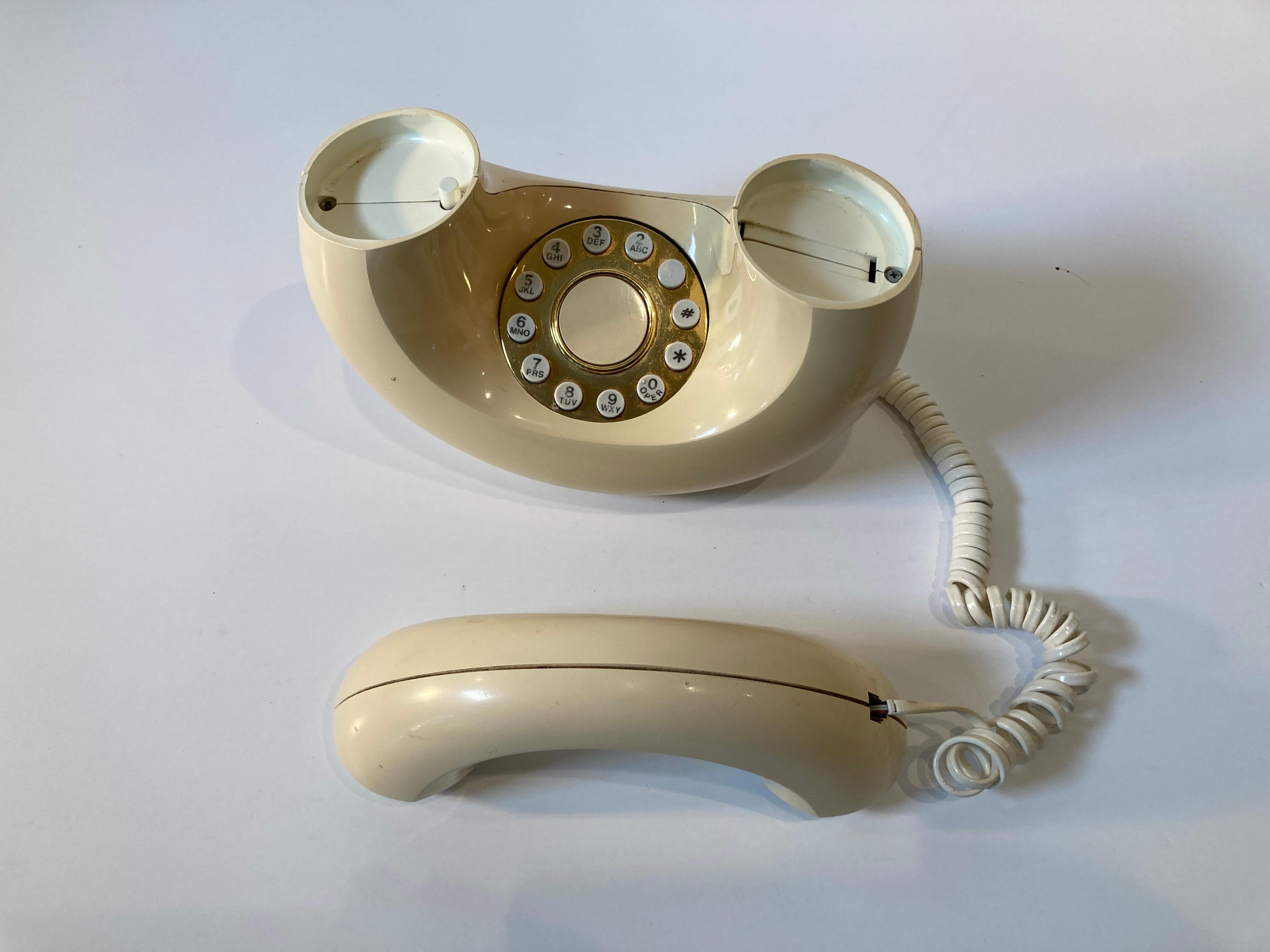 American Vintage Retro Sculptura Donut Phone Vanilla Color, 60's-70's