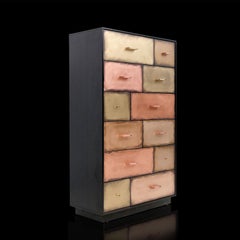 Vintage Retro Style Chest of drawers with Brass, Copper, Bronze Drawers