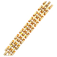 Retro Retro Style Tank Link Bracelet 14 Karat Yellow Gold 69.3 Grams 