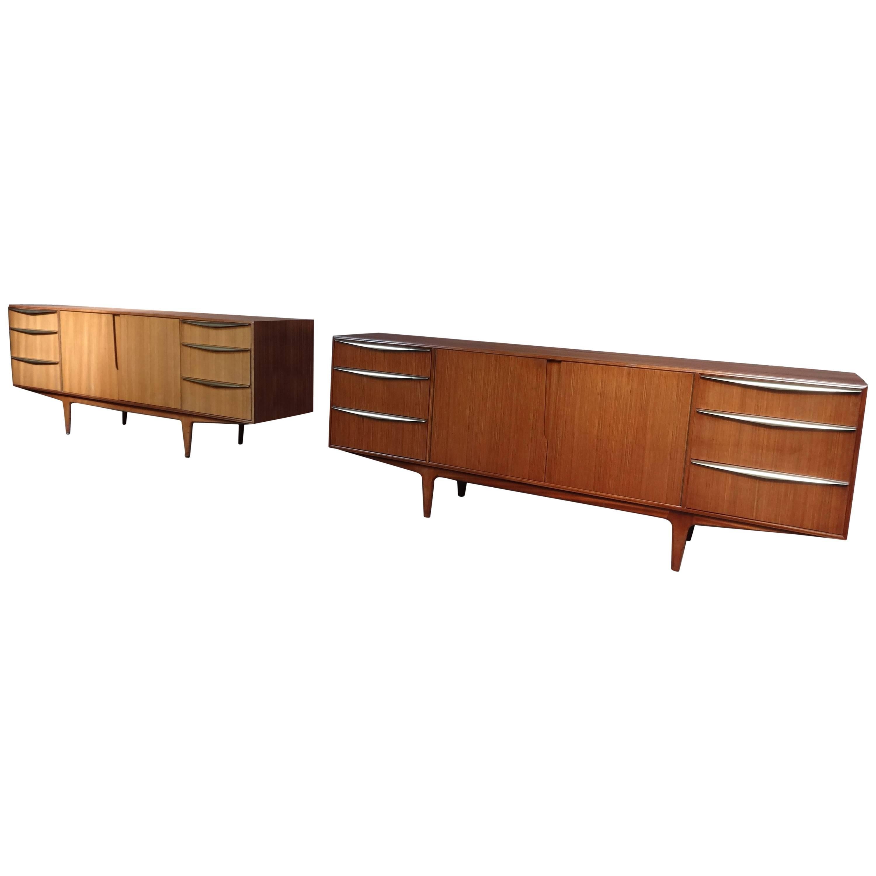 Vintage Retro Teak Brass Handles Sideboard by Tom Robertson for McIntosh, 1960s For Sale