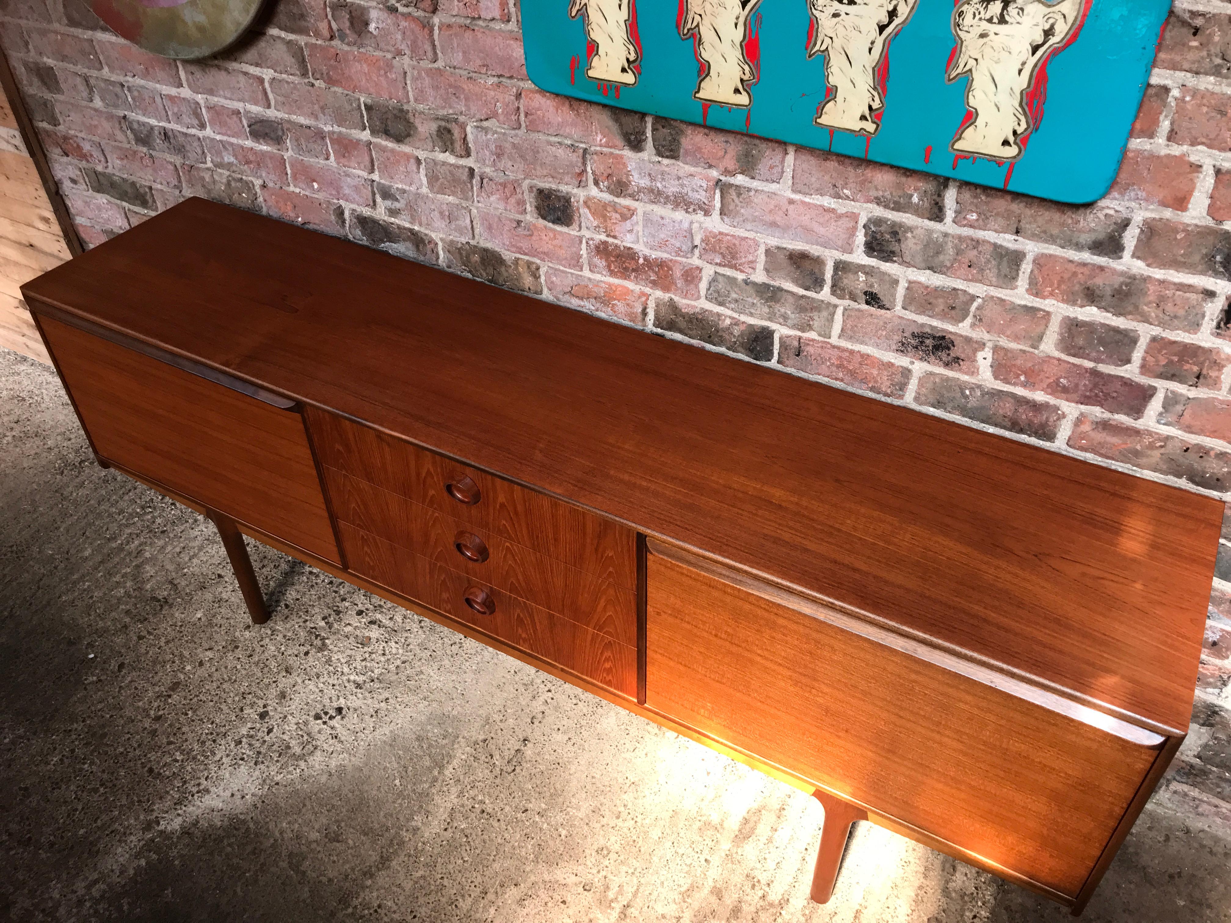 20th Century Vintage Retro Teak Large Sideboard Credenza by Tom Robertson for McIntosh, 1960s