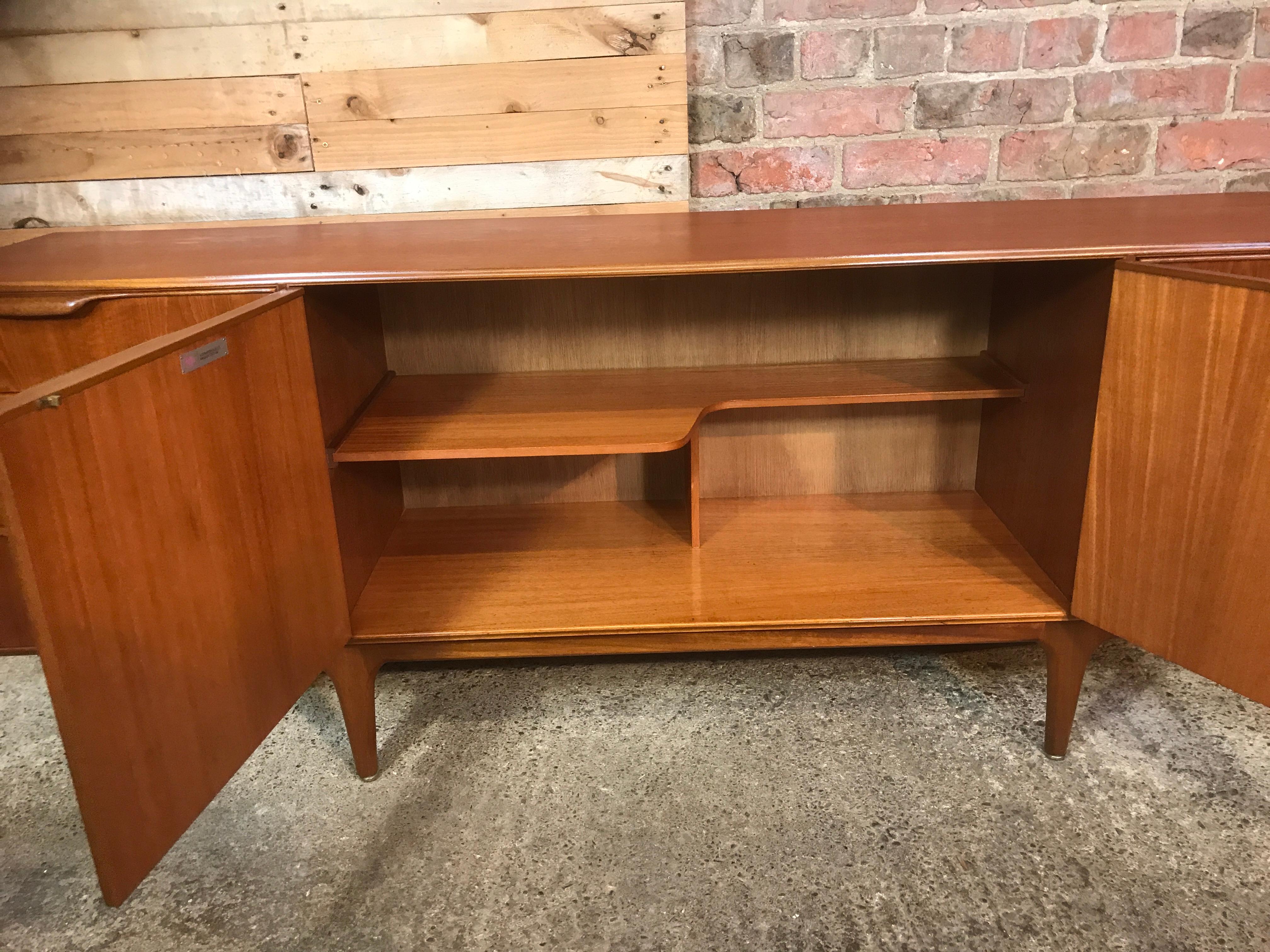Vintage Retro Teak large Sideboard Credenza by Tom Robertson for McIntosh, 1960s In Good Condition For Sale In Markington, GB