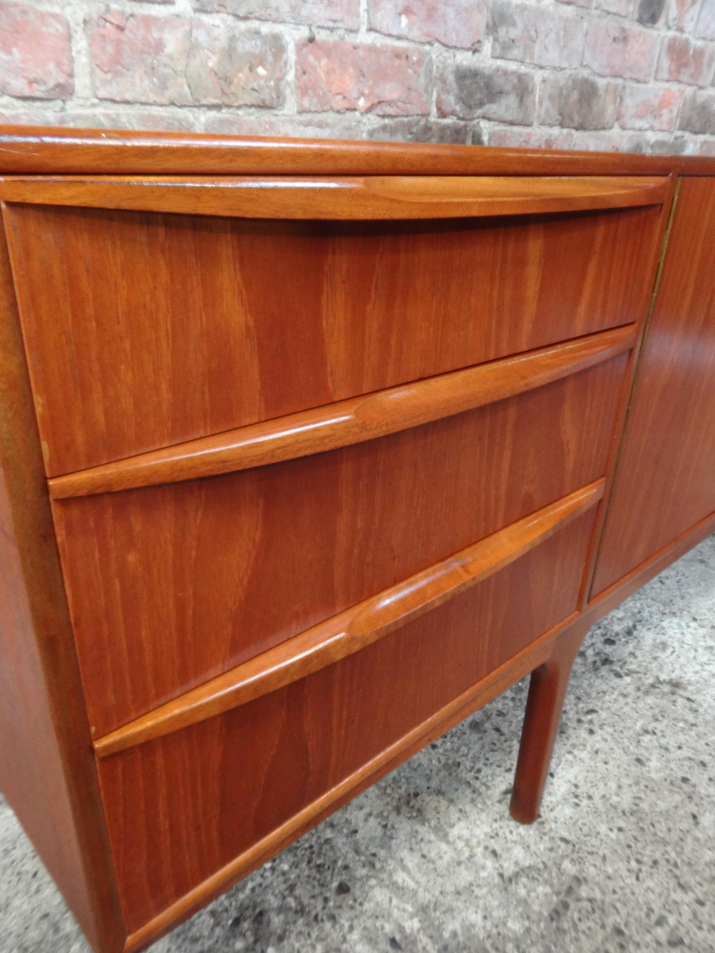 Vintage Retro Teak Sideboard Round Handles by Tom Robertson for McIntosh, 1960s In Good Condition In Markington, GB
