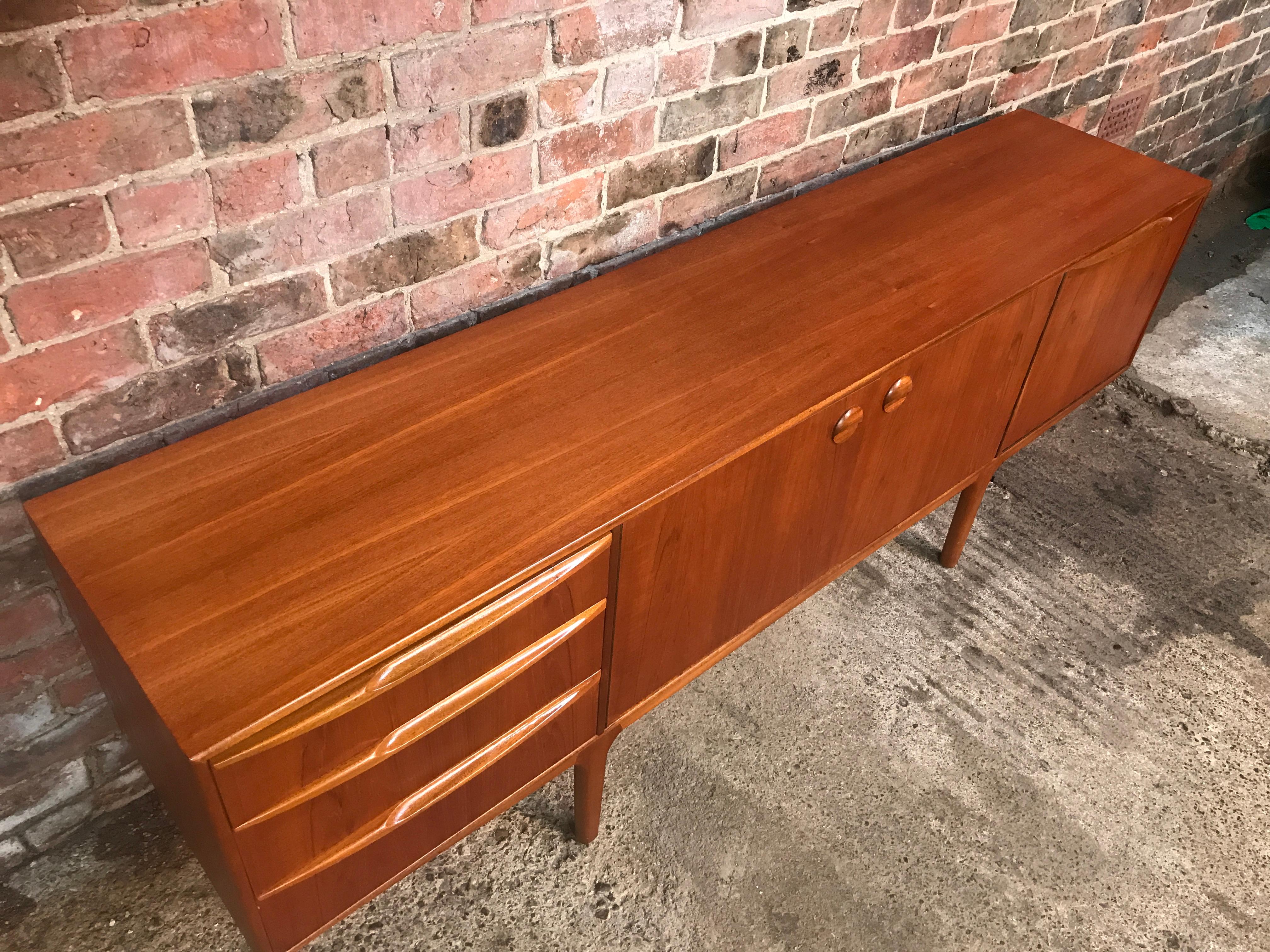 Vintage Retro Teak Sideboard Round Handles by Tom Robertson for McIntosh, 1960s In Good Condition In Markington, GB
