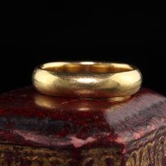 Vintage Retro Tiffany and Co 18K Yellow Gold Wide Classic Wedding Band