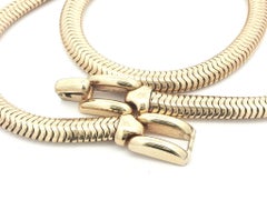 Vintage Retro Tiffany & Co. 14k Gold 15.5" Snake Link Necklace w/ Buckle Clasp