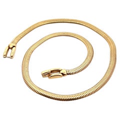Vintage Retro Tiffany & Co. 14k Gold 15.5" Snake Link Necklace w/ Buckle Clasp