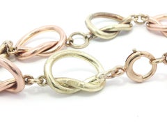 Vintage Retro Tiffany & Co. 14k Rose & Green Gold Open Knot Link Bracelet