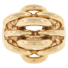 Retro Retro Tiffany & Co. 14k Yellow Gold Polished Wide Woven Cocktail Ring