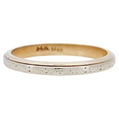 Vintage Retro Two Tone Gold Band, CG & GMW 6-12-43, 14K, Size 6.25
