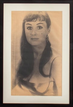 Vintage-Porträtplakat einer Frau im Vintage-Stil, 1960er Jahre