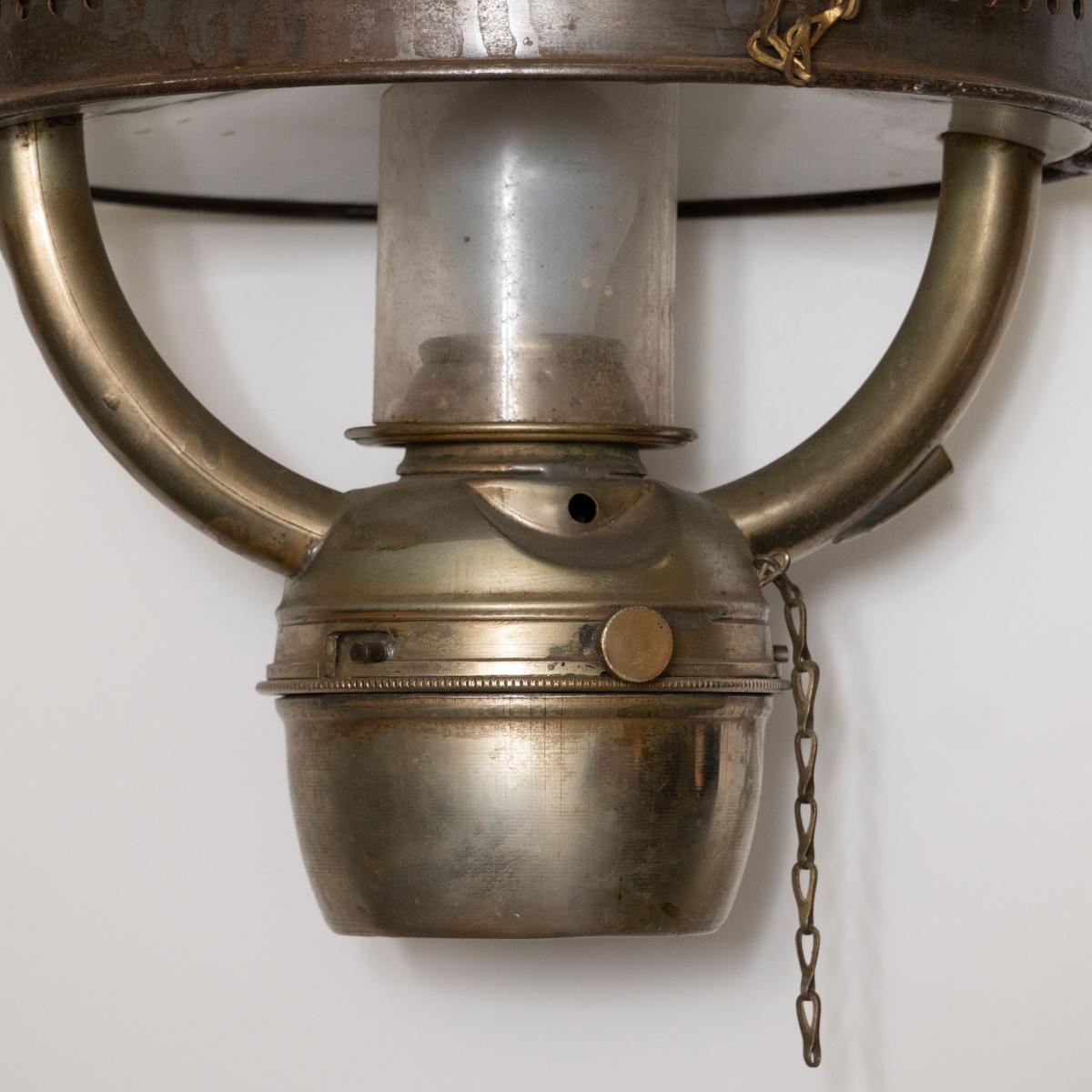Metal Vintage Retrofitted Kerosene Lantern For Sale