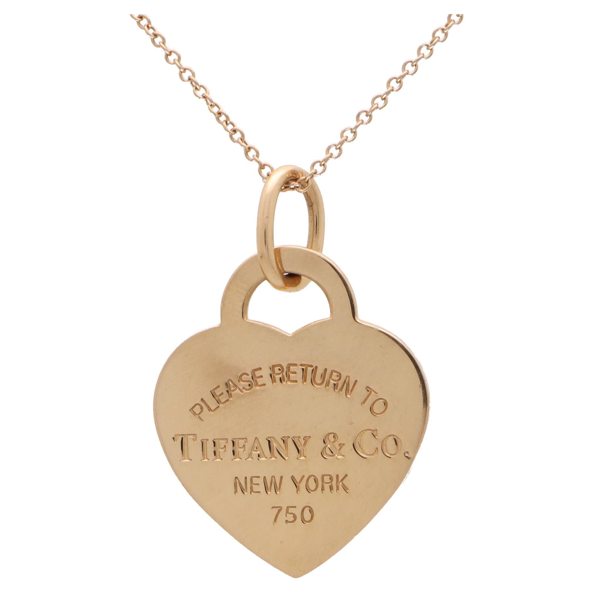 Vintage 'Return to Tiffany & Co.' Heart Tag Pendant Necklace in Rose Gold