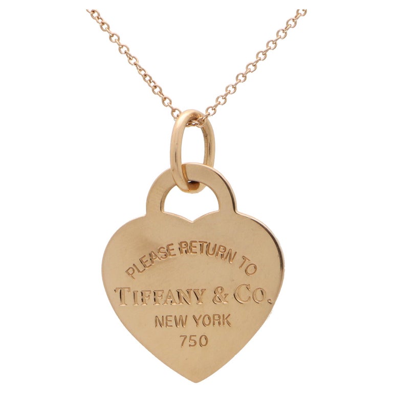 Vintage 'Return to Tiffany and Co.' Heart Tag Pendant Necklace in Rose