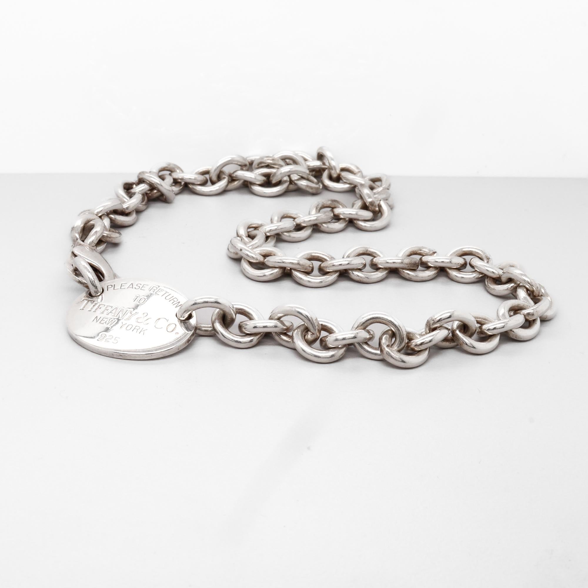 Vintage Rückkehr zu Tiffany & Co. Sterling Silber Kabel Link 15