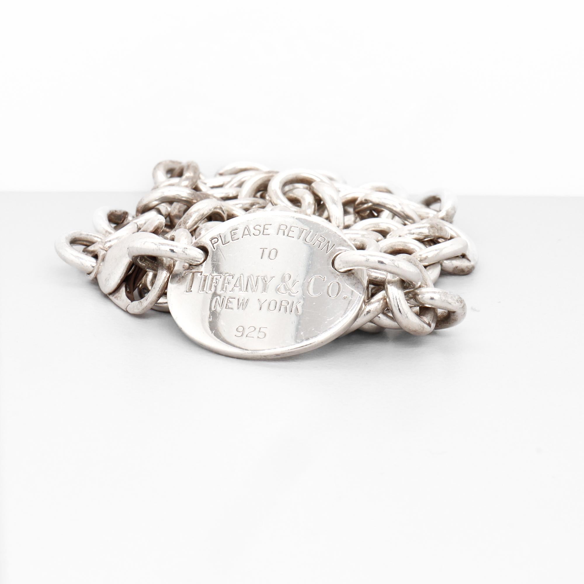 Vintage Rückkehr zu Tiffany & Co. Sterling Silber Kabel Link 15