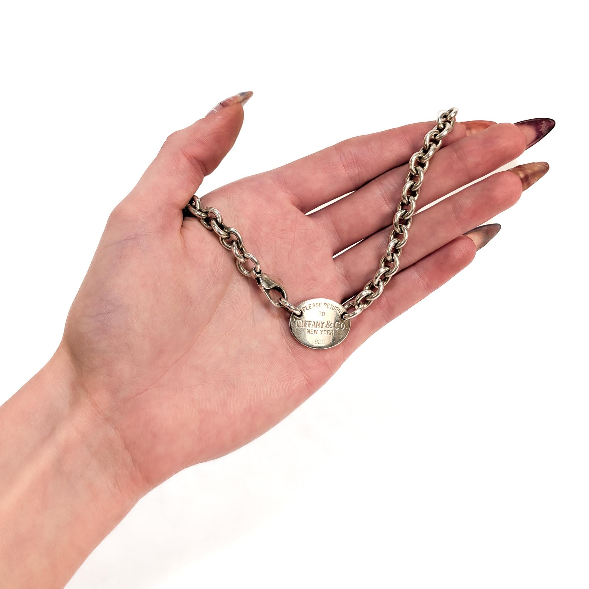 Vintage Rückkehr zu Tiffany & Co. Sterling Silber Kabel Link 15