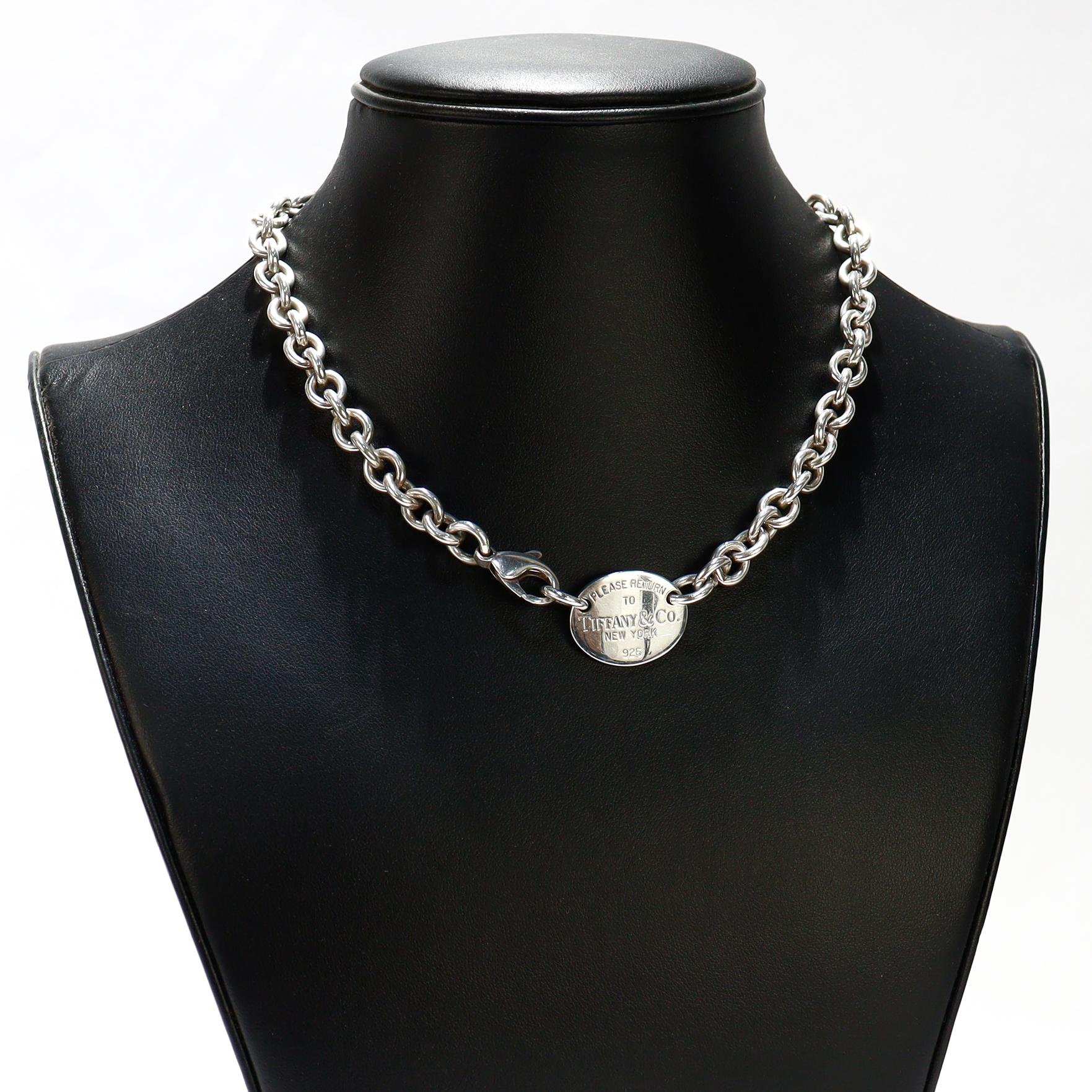 Vintage Rückkehr zu Tiffany & Co. Sterling Silber Kabel Link 15