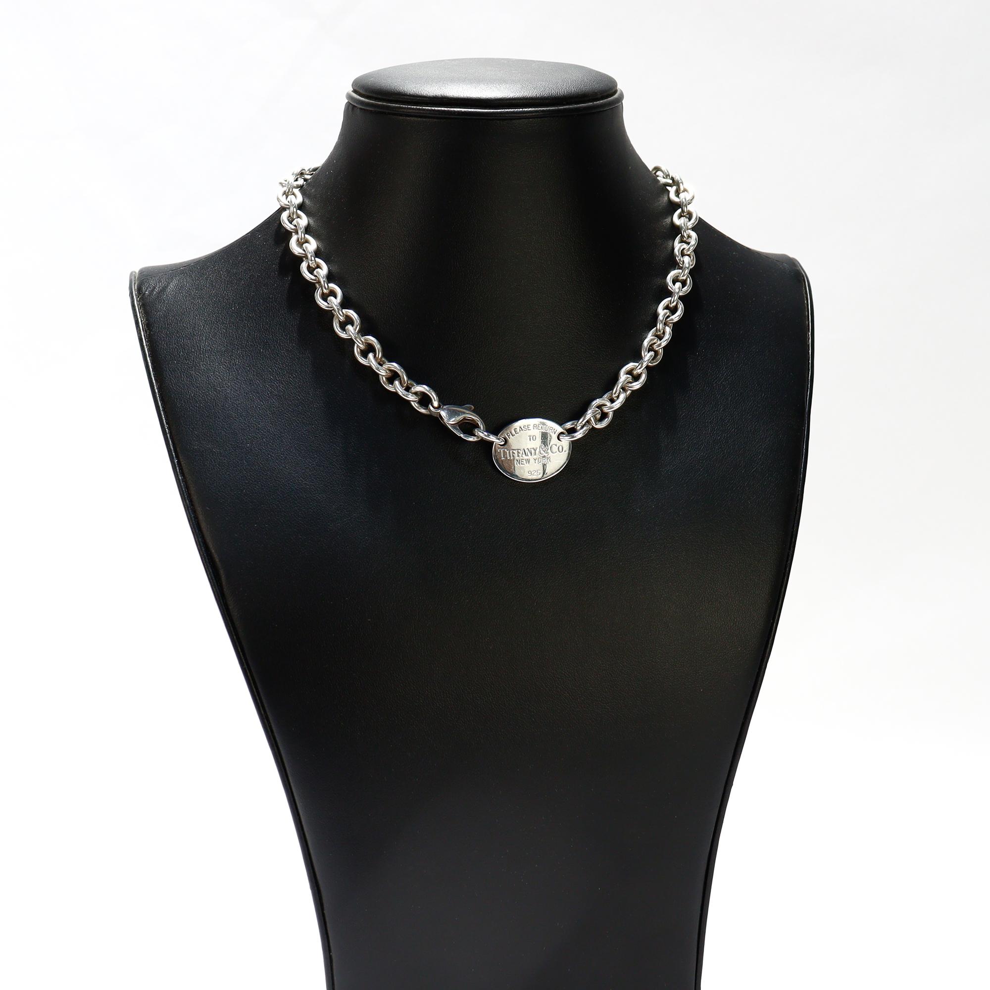 Vintage Rückkehr zu Tiffany & Co. Sterling Silber Kabel Link 15