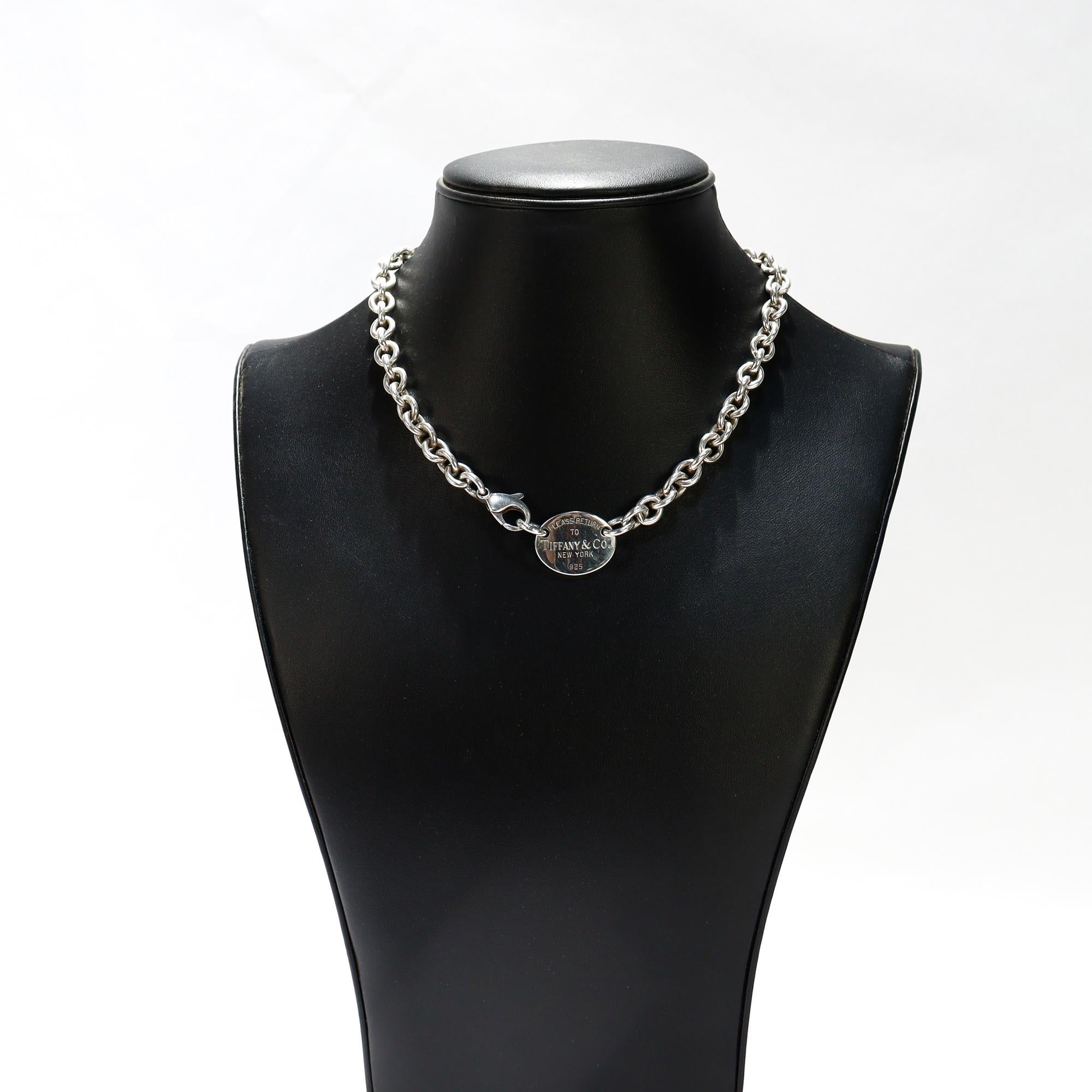 Vintage Rückkehr zu Tiffany & Co. Sterling Silber Kabel Link 15