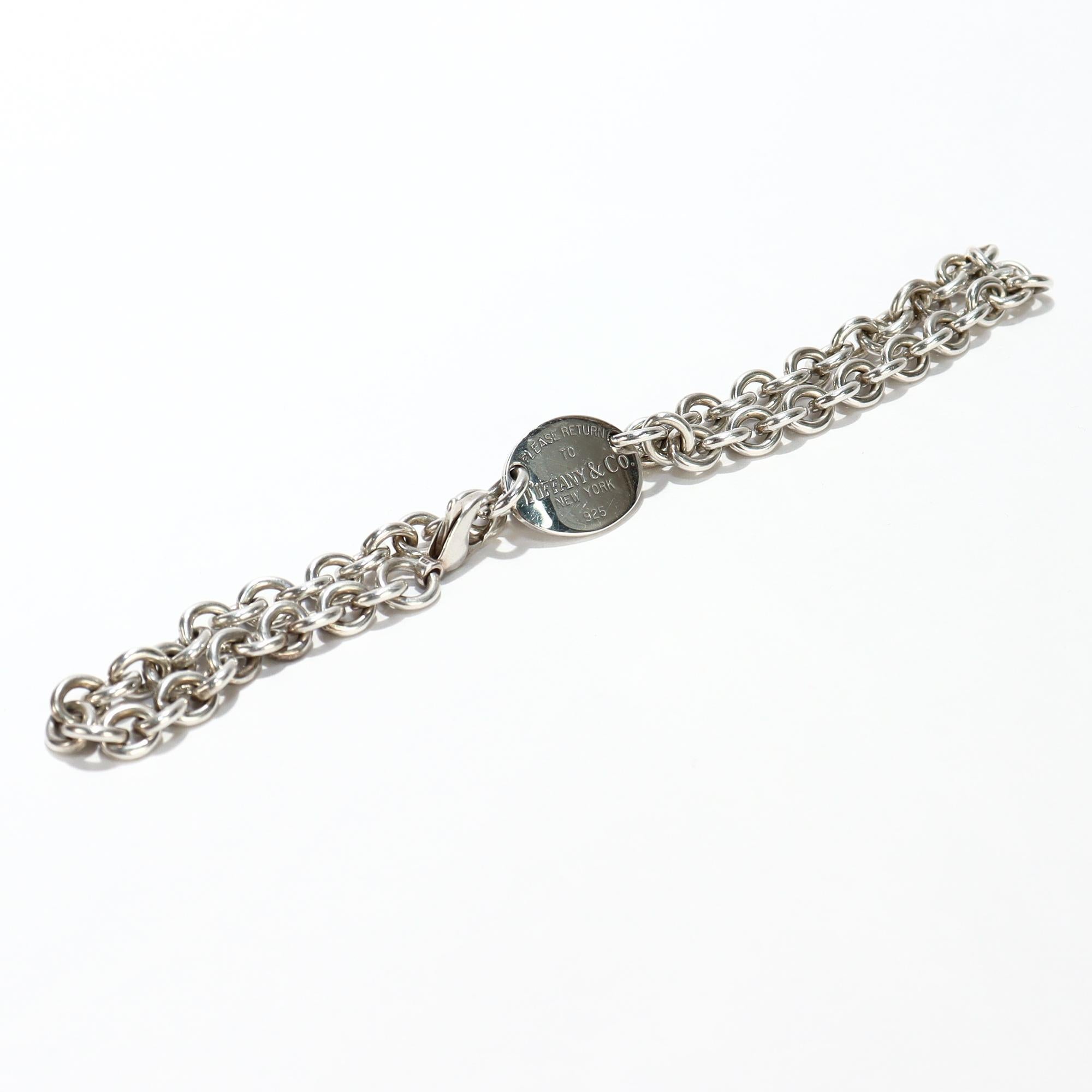 Vintage Rückkehr zu Tiffany & Co. Sterling Silber Kabel Link 15