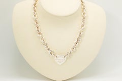 Vintage Return to Tiffany & Co Sterling Silver Heart Tag Choker Necklace