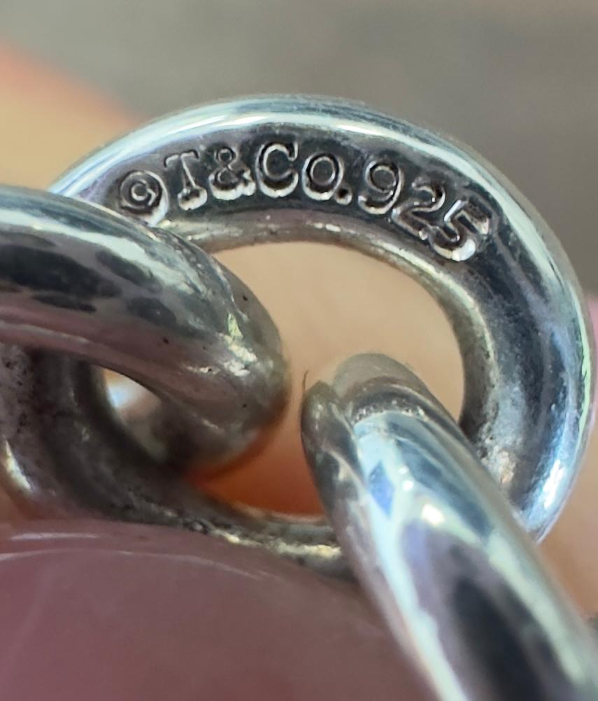 Vintage Rückkehr zu Tiffany & Co Sterling Silber Herz Tag Choker Halskette im Angebot 5