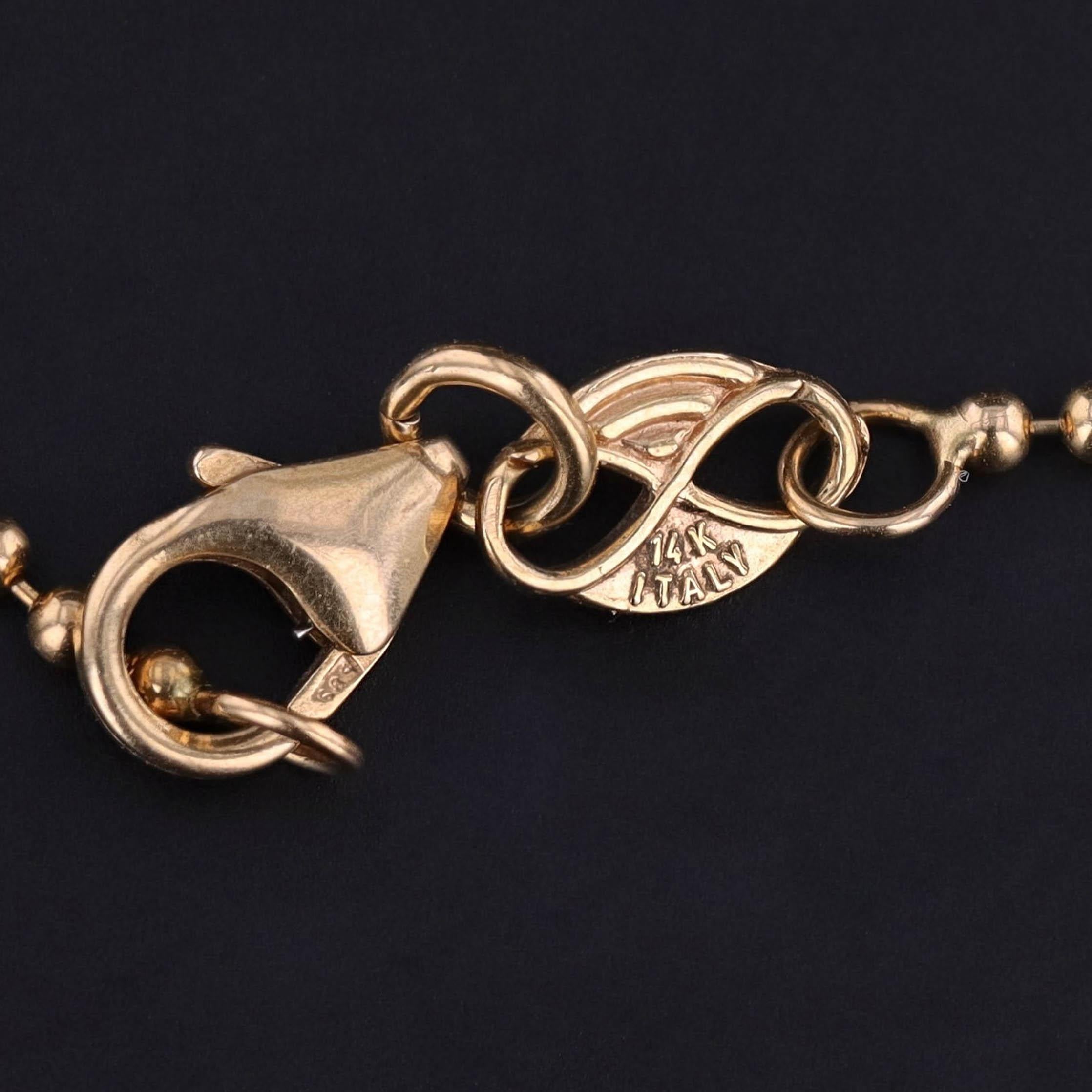 Collier vintage de fleurs en cristal peint à l'envers en or 14k Pour femmes en vente