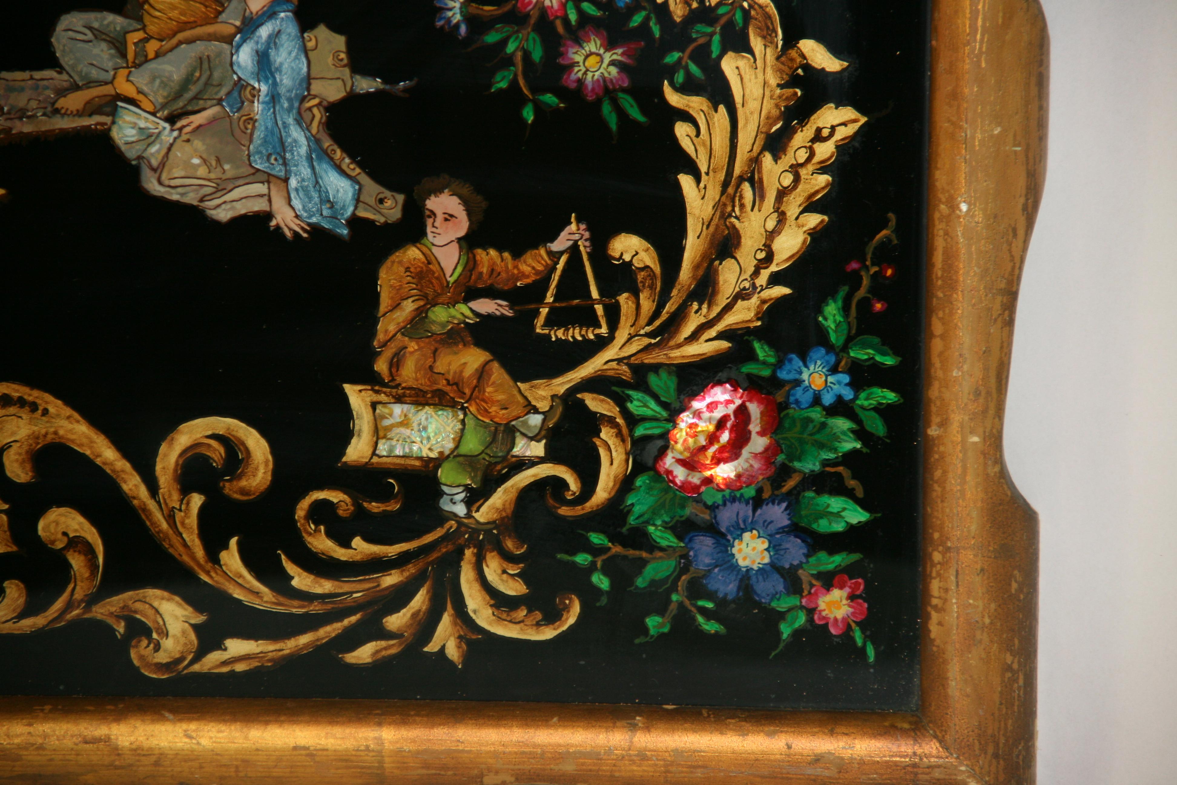 Vintage-Reverse-Gemälde auf Glas, „Dancing For The Royal Family“, Vintage im Angebot 6