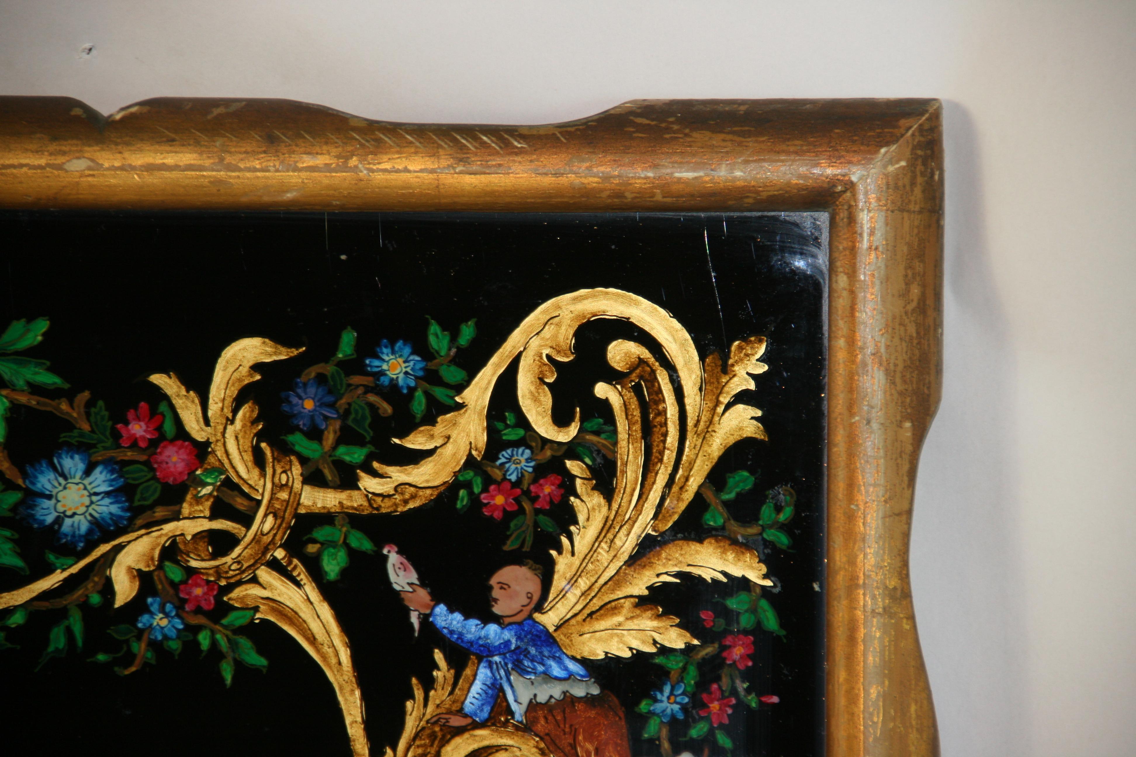Vintage-Reverse-Gemälde auf Glas, „Dancing For The Royal Family“, Vintage im Angebot 8