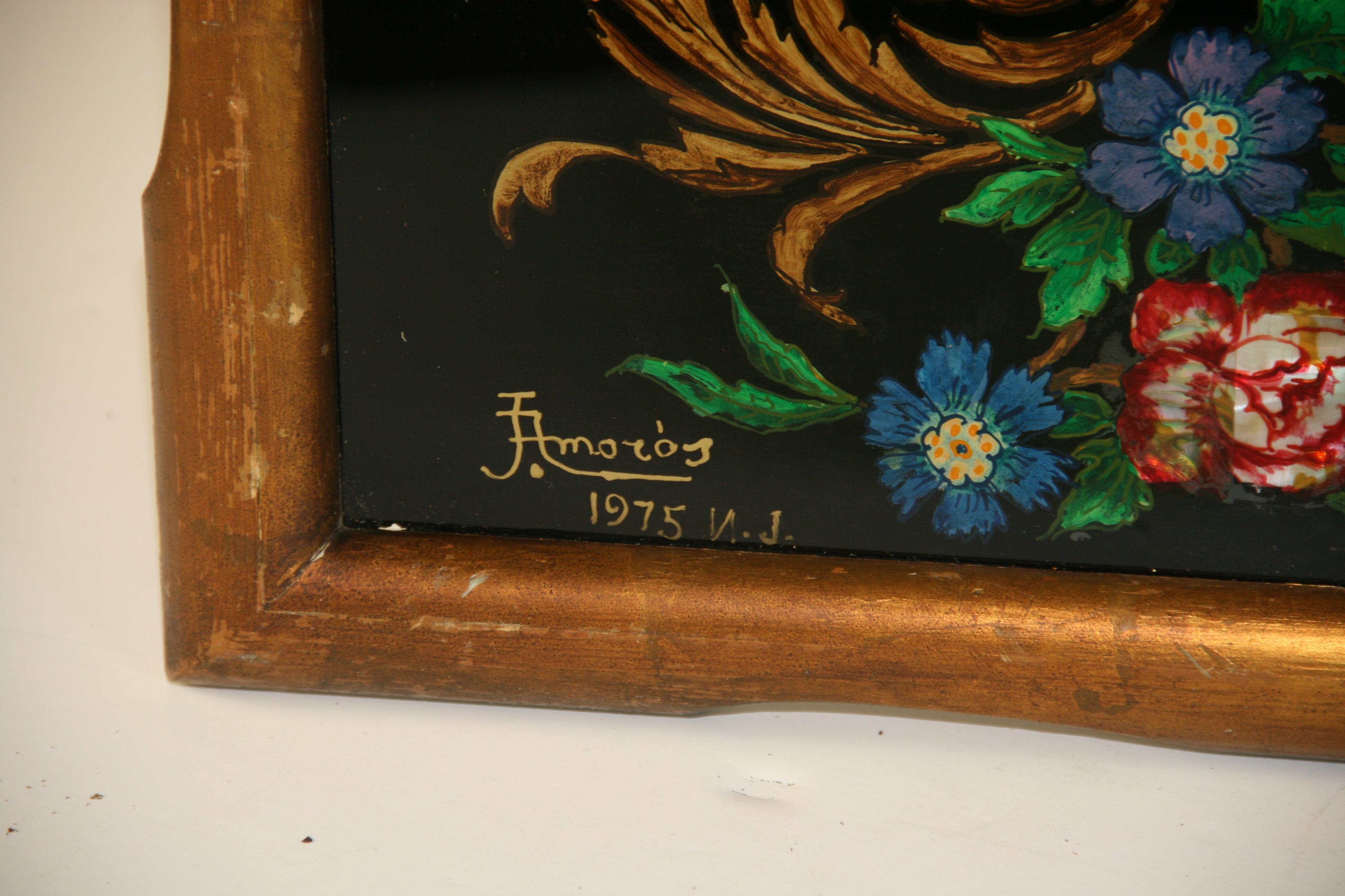 Vintage-Reverse-Gemälde auf Glas, „Dancing For The Royal Family“, Vintage im Angebot 12