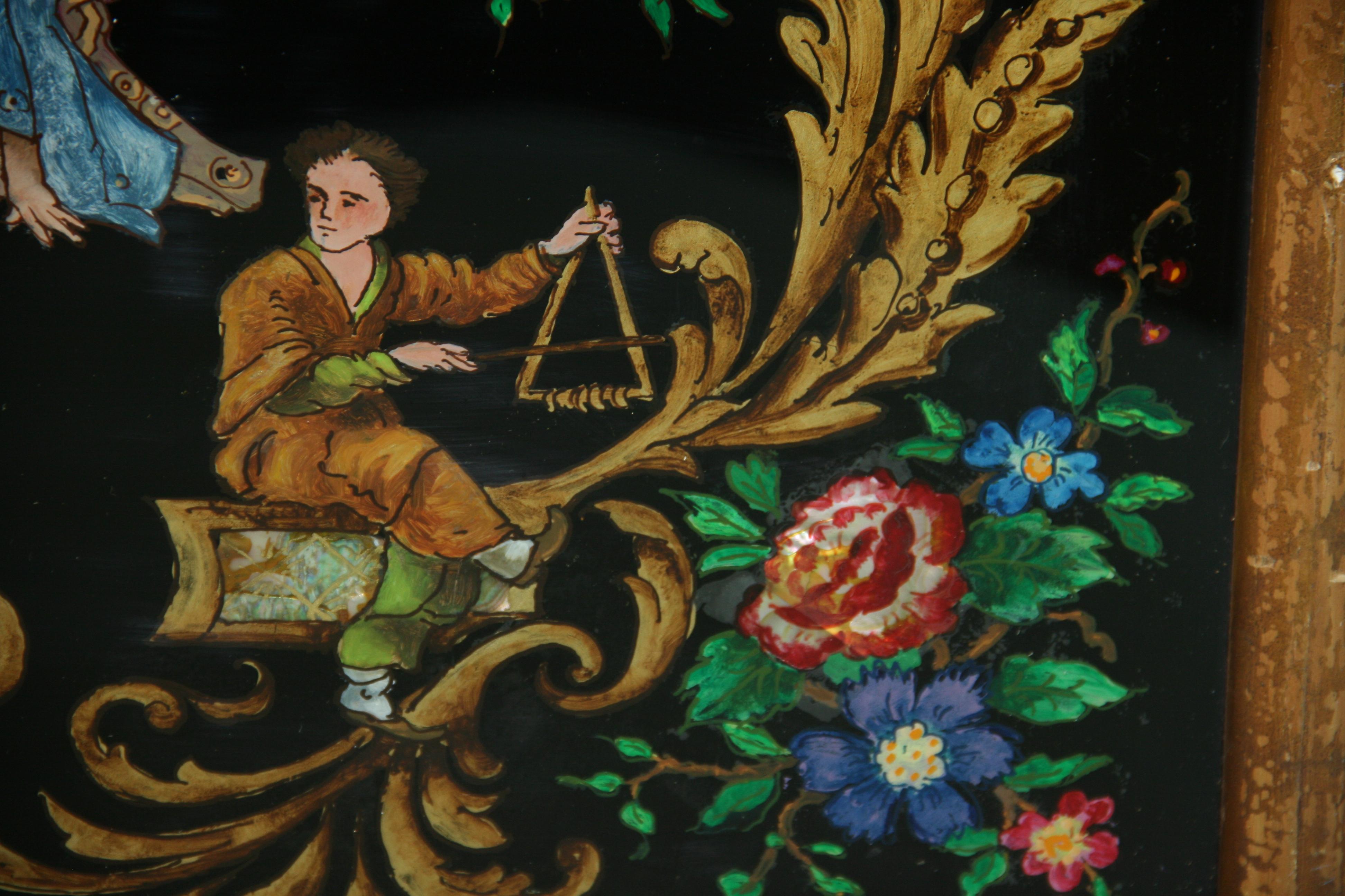 Vintage-Reverse-Gemälde auf Glas, „Dancing For The Royal Family“, Vintage im Angebot 15