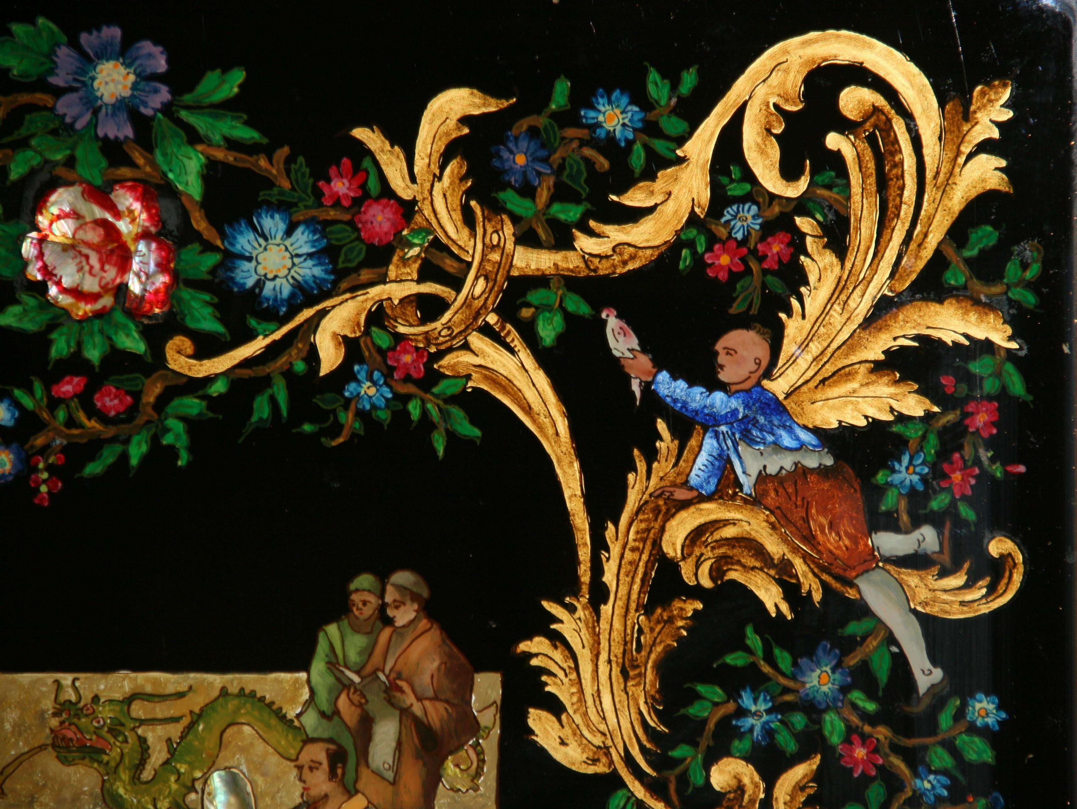 Vintage-Reverse-Gemälde auf Glas, „Dancing For The Royal Family“, Vintage im Angebot 1