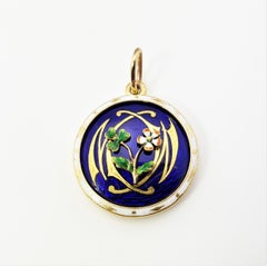Vintage Reversible 900 Gold Floral Enamel $3 Indian Princess Head Coin Pendant