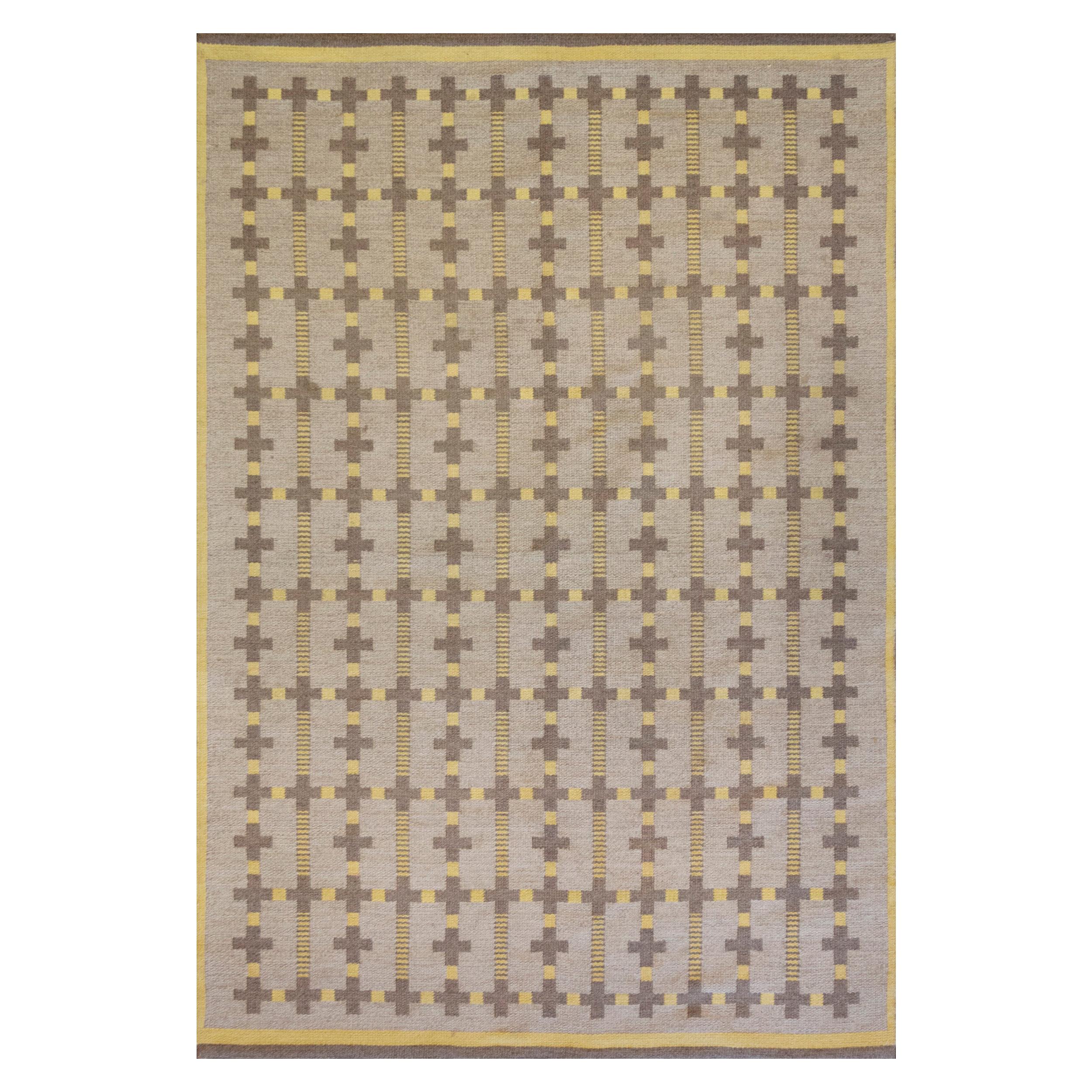 Vintage Double-Sided Midcentury Swedish Flat-Weave