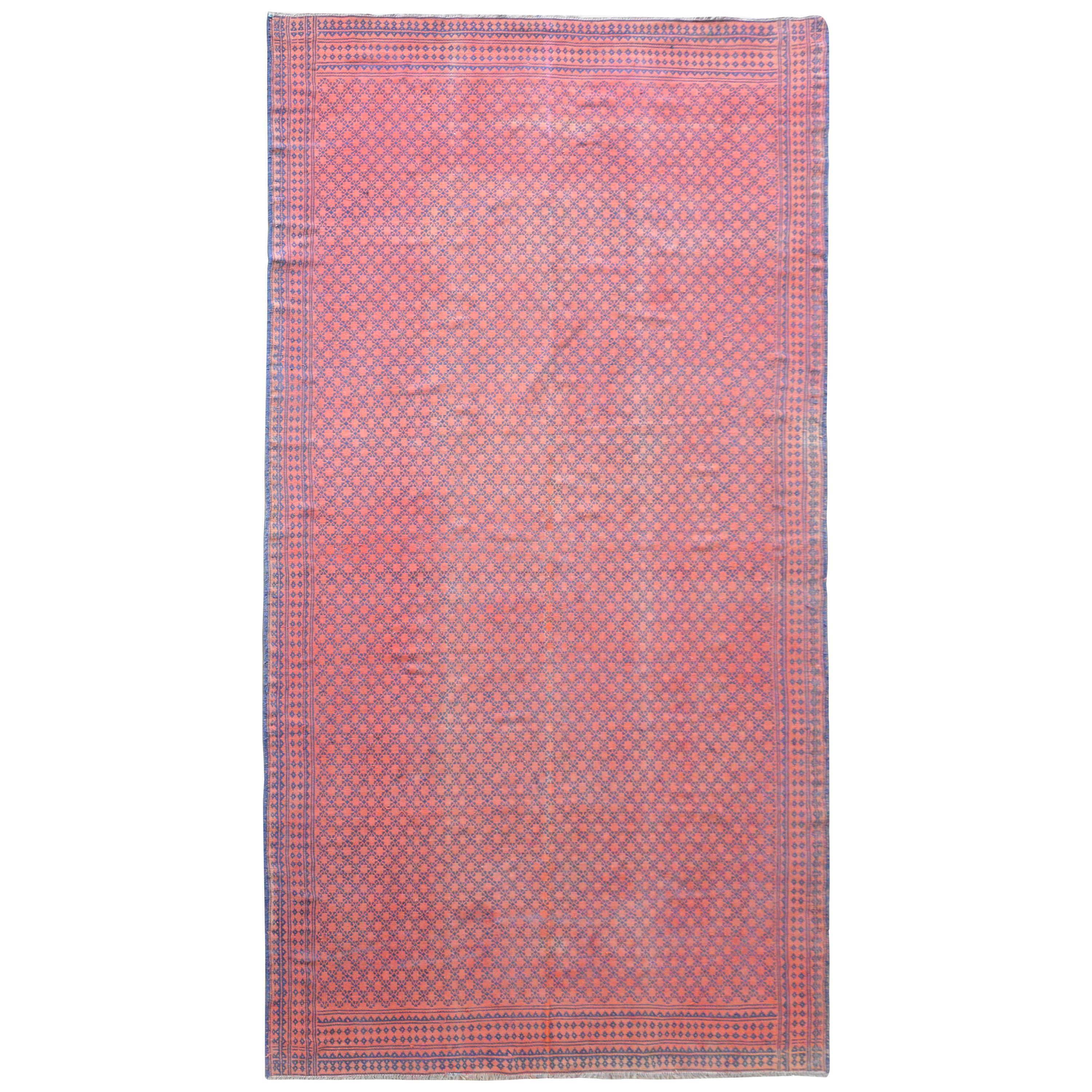 Vintage Reversible Saveh Kilim Rug For Sale