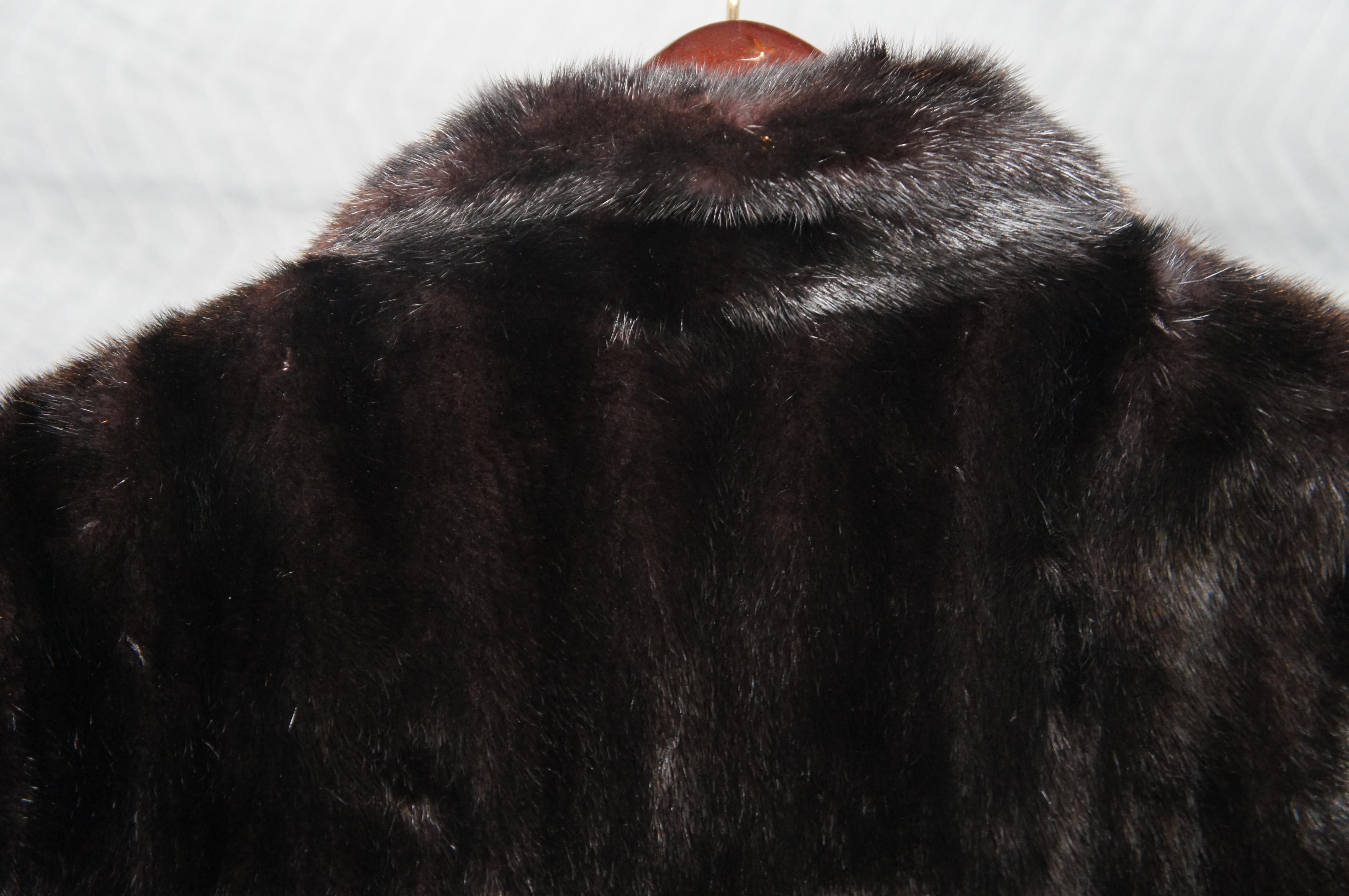 Mid-Century Modern Vintage Revillon Paris London New York Black Full Length Mink Fur Coat