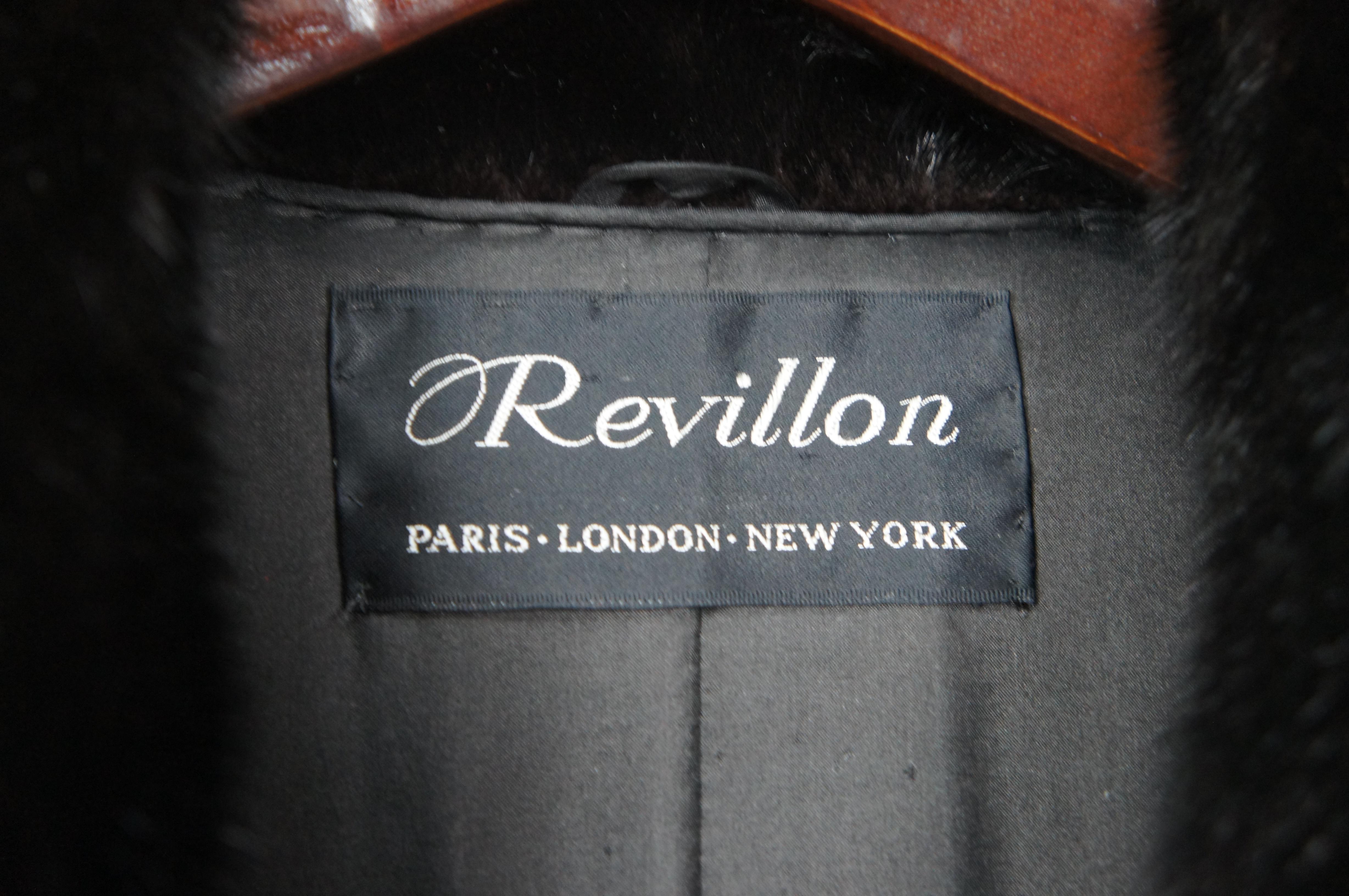 Vintage Revillon Paris London New York Black Full Length Mink Fur Coat 3