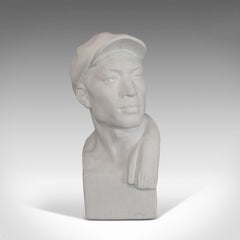 Vintage Revolutionary Male Bust, English, Plaster, Figural, Sculpture, Historic
