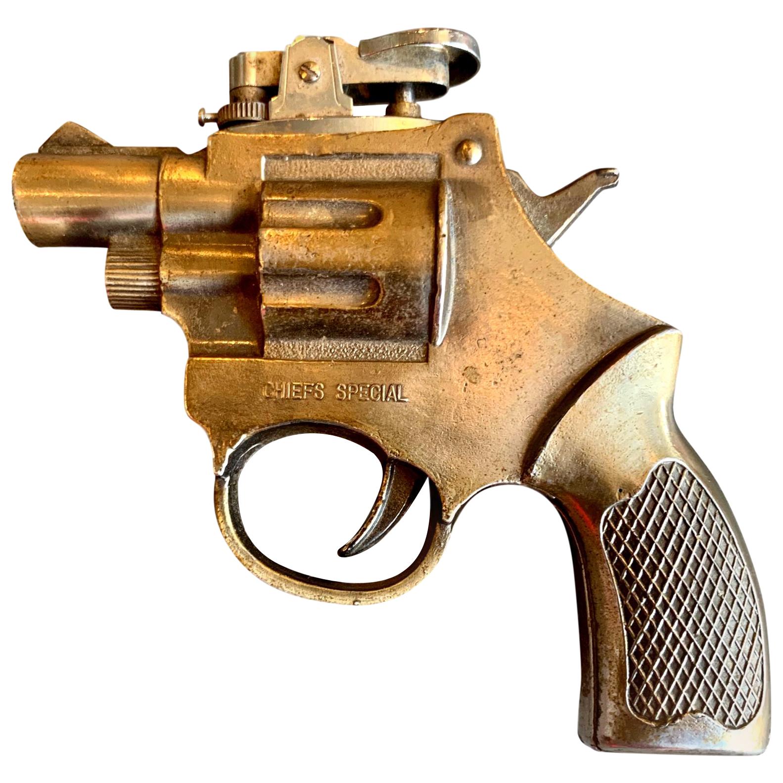 Vintage Ligher Revolver Gold