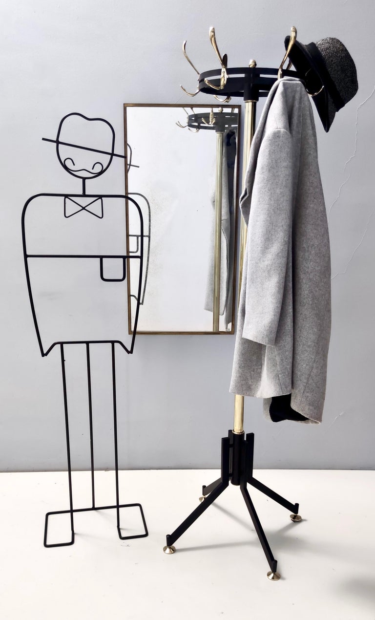 Vintage Revolving Brass and Varnished Iron Coat Rack, Italy For Sale at ...