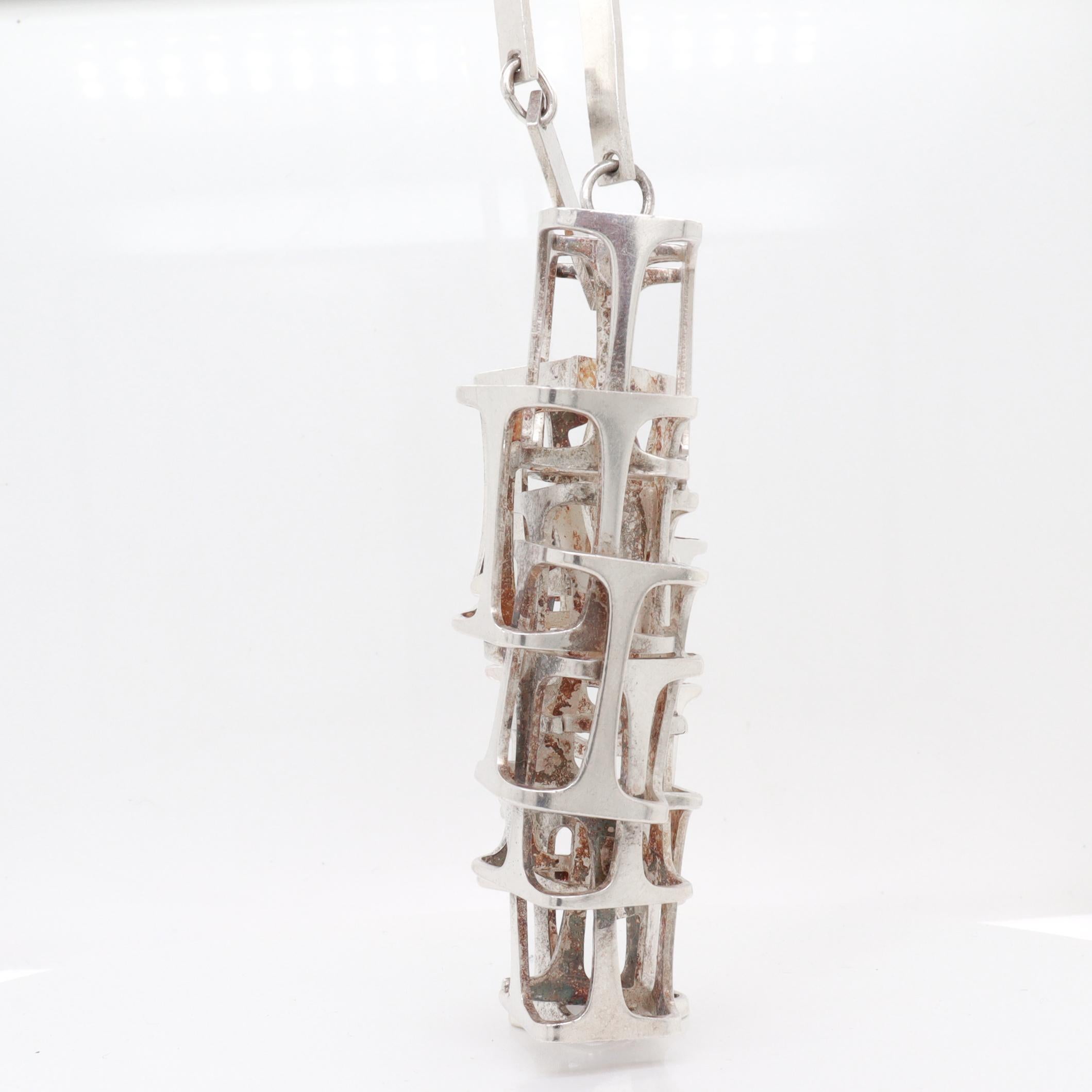 Vintage Rey Urban per A. Fausing Collana modernista in argento 925 in vendita 6