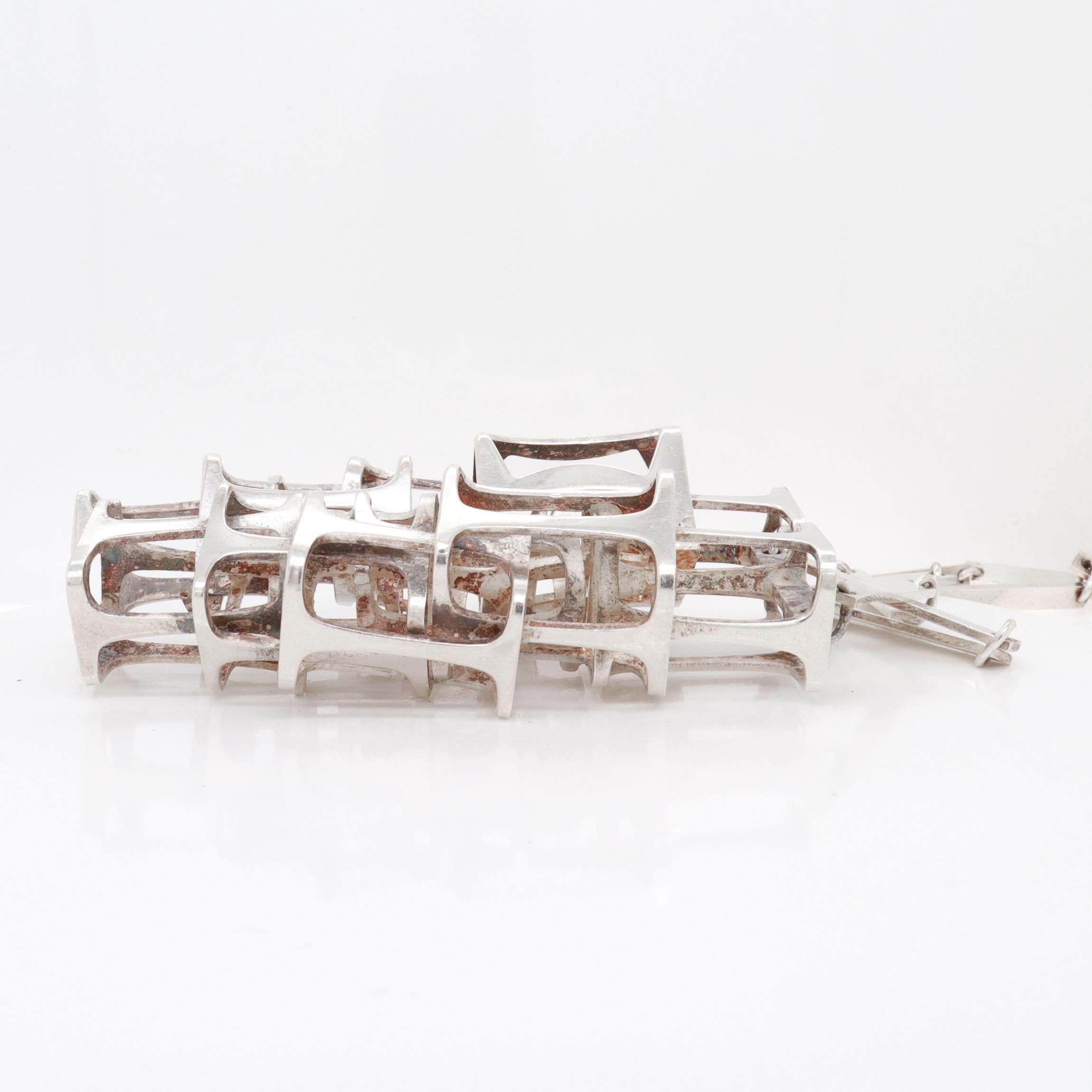 Vintage Rey Urban per A. Fausing Collana modernista in argento 925 in vendita 7