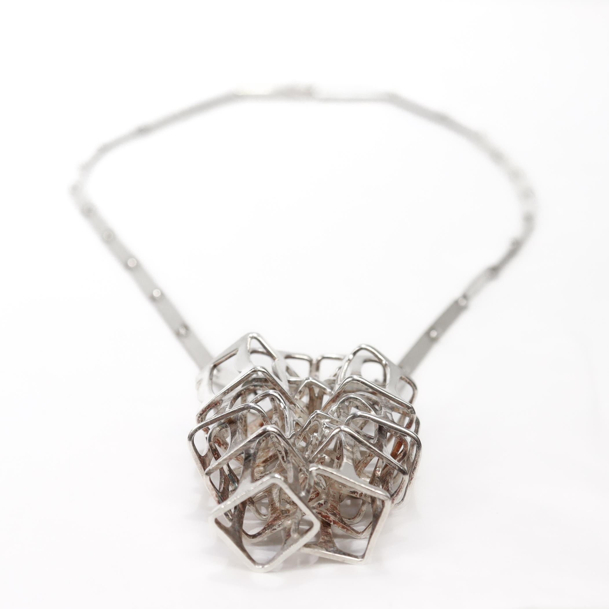 Vintage Rey Urban per A. Fausing Collana modernista in argento 925 in vendita 13